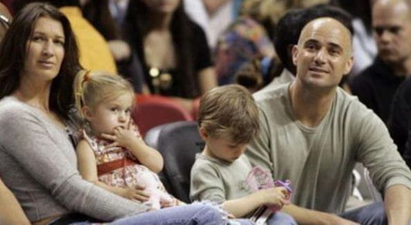 Rita Agassi brother Andre Agassi with wife and children.